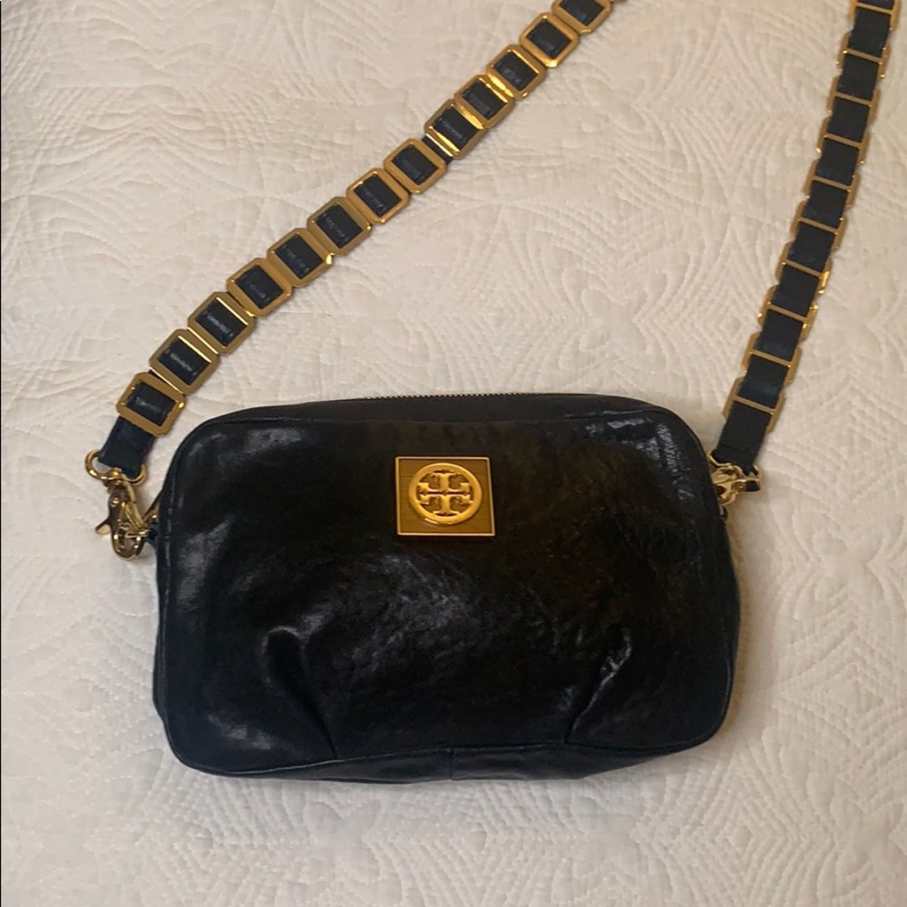 Tory Burch Black Cross Body with gold accents